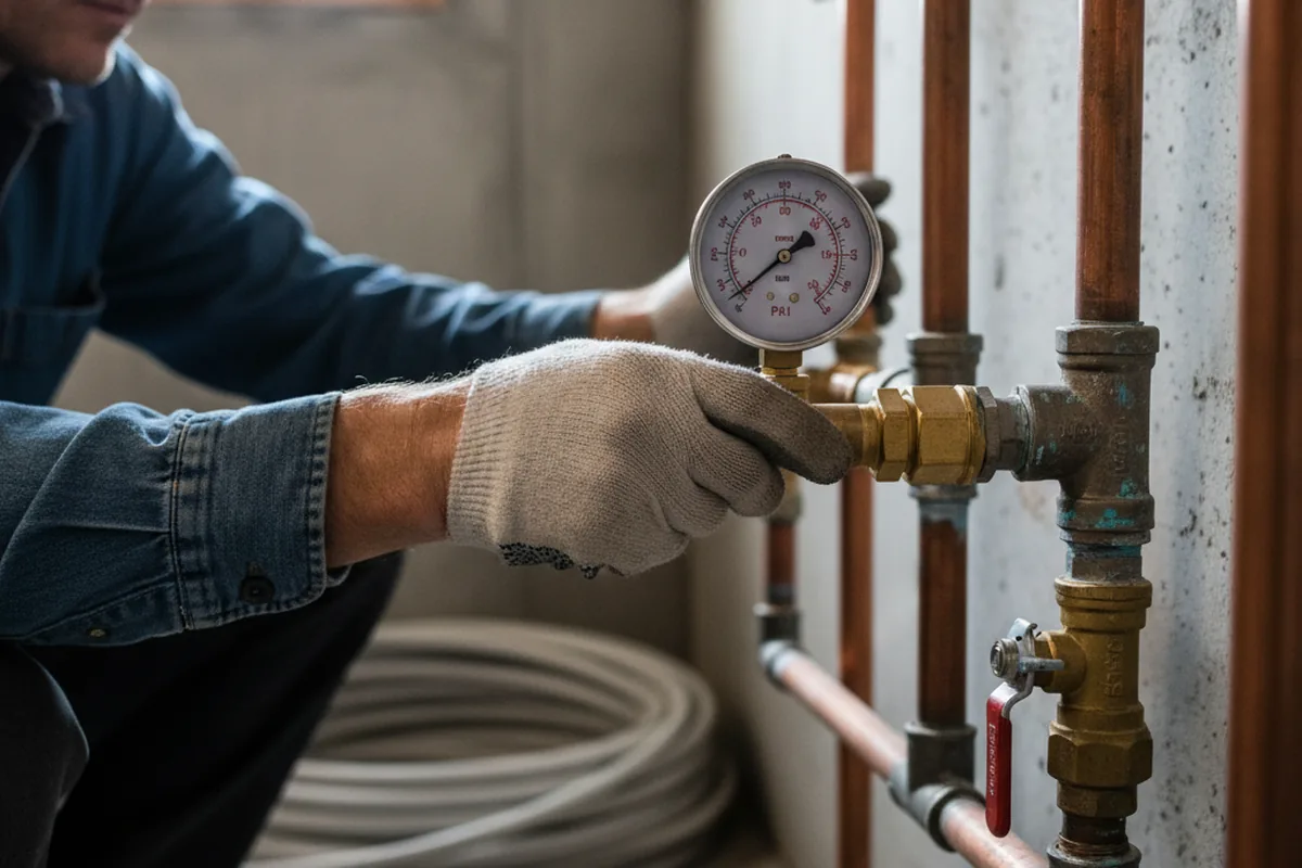 Pressure testing a repaired line during Water Line Repair in Hales Corners